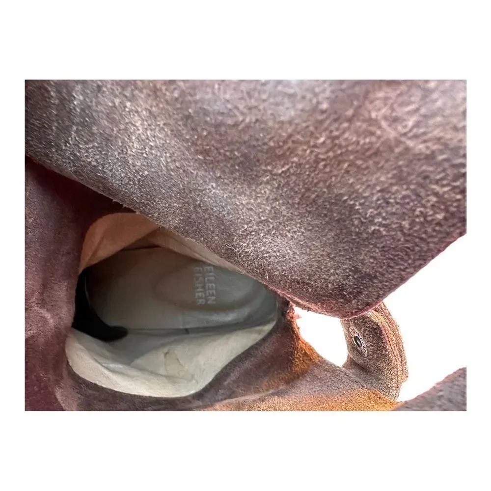 Eileen fisher all leather snap back convertible boots women’s size 5 brown